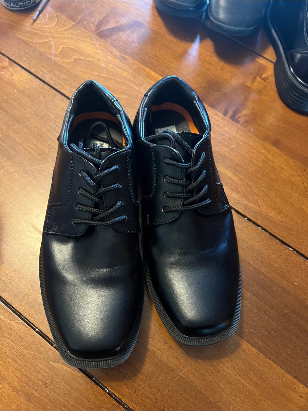 Classic Black boys Lace-Up Dress Shoes